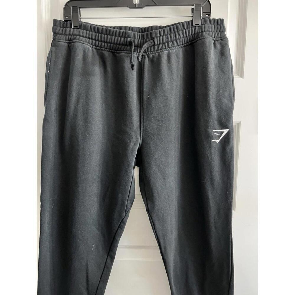 Gymshark Tapered Sweatpants Black Cotton Blend Men’s Sz Large Fleece Gym